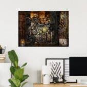 Steampunk - Der Turret Computer Poster (Heimbüro)