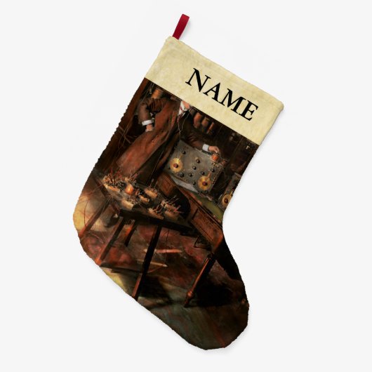 Steampunk - Der Zeitreisende 1920 Großer Weihnachtsstrumpf (Vorderansicht (hängend))