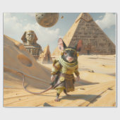 Steampunk Desert Explorer Mouse  Geschenkpapier (Flach)