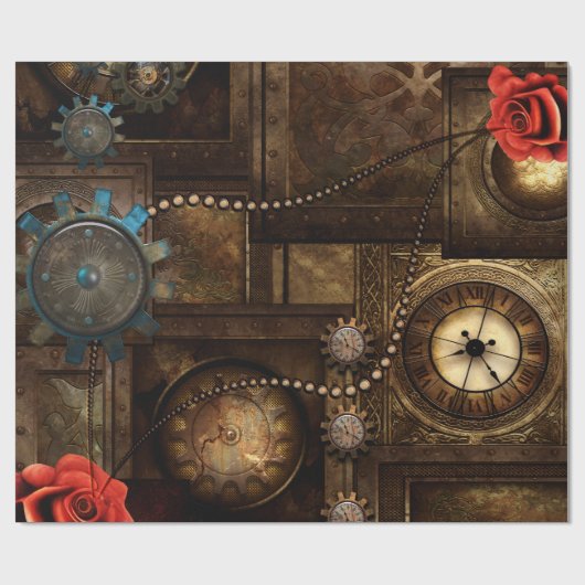 Steampunk-Design Geschenkpapier (Flach)