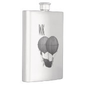 Steampunk-Design Schwarz-Weiß-Monogramm Flachmann (Rechts)