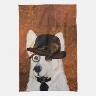 Steampunk Deutscher Schäferhund Geschirrtuch