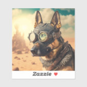 Steampunk-Deutscher Schäferhund mit Brille Aufkleber (Blatt)