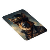 Steampunk Deutscher Schäferhund mit Zylinder flexi Magnet (Rechte Seite)