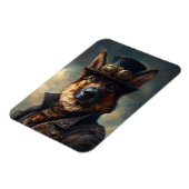 Steampunk Deutscher Schäferhund mit Zylinder flexi Magnet (Linke Seite)
