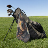 Steampunk Deutscher Schäferhund mit Zylinder Golfhandtuch (Gras)