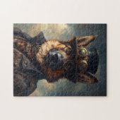 Steampunk Deutscher Schäferhund mit Zylinder Puzzle (Horizontal)