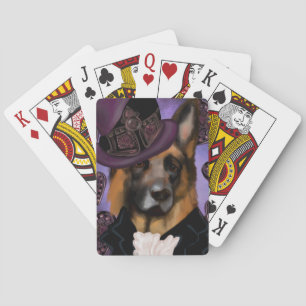 Steampunk Deutscher Schäferhund Spielkarten