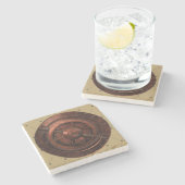 Steampunk Dial Stone Untersetzer (Seitenansicht)