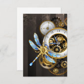 Steampunk-Dialoge mit Drachenfliege Dankeskarte (Vorne/Hinten)