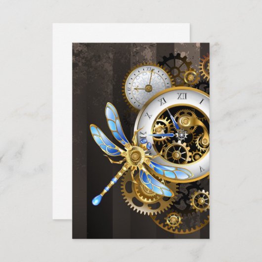 Steampunk-Dialoge mit Drachenfliege Dankeskarte (Vorne/Hinten)