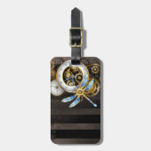 Steampunk-Dialoge mit Drachenfliege Gepäckanhänger (Vorderseite vertikal)