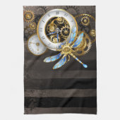 Steampunk-Dialoge mit Drachenfliege Geschirrtuch (Vertikal)