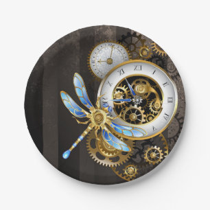 Steampunk-Dialoge mit Drachenfliege Pappteller
