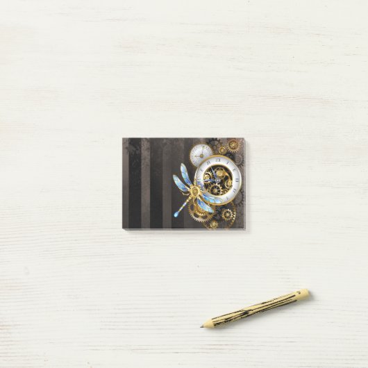 Steampunk-Dialoge mit Drachenfliege Post-it Klebezettel (Auf Schreibtisch)