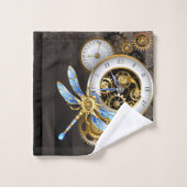 Steampunk-Dials mit Dragonfly Badhandtuch Set (Waschlappen)