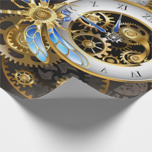 Steampunk-Dials mit Dragonfly Geschenkpapier (Ecke)
