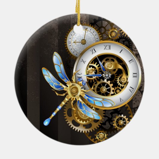 Steampunk-Dials mit Dragonfly Keramik Ornament (Hinten)