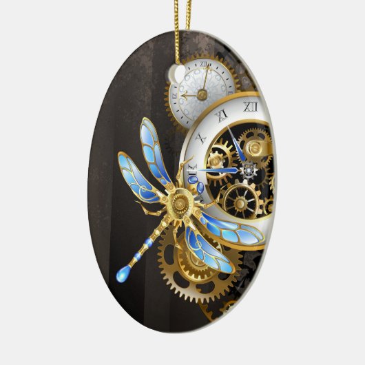 Steampunk-Dials mit Dragonfly Keramik Ornament (Links)