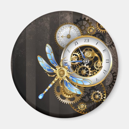 Steampunk-Dials mit Dragonfly Magnet (Vorne)