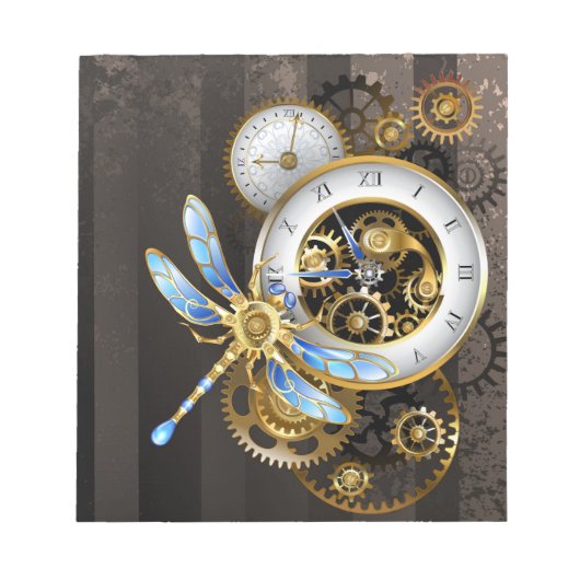 Steampunk-Dials mit Dragonfly Notizblock (Vorderseite)