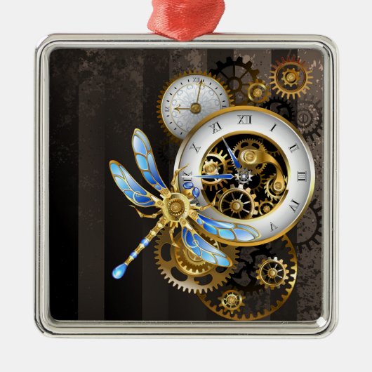 Steampunk-Dials mit Dragonfly Ornament Aus Metall (Vorne)