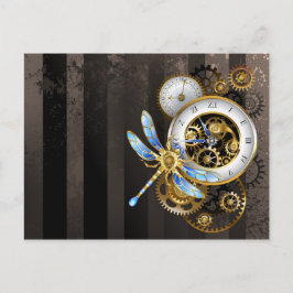 Steampunk-Dials mit Dragonfly Postkarte