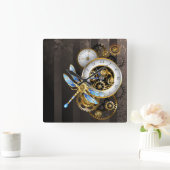 Steampunk-Dials mit Dragonfly Quadratische Wanduhr (Zuhause)
