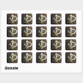 Steampunk-Dials mit Dragonfly Quadratischer Aufkleber (Blatt)