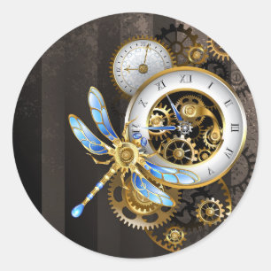 Steampunk-Dials mit Dragonfly Runder Aufkleber