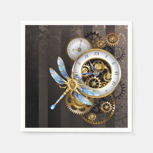 Steampunk-Dials mit Dragonfly Serviette (Vorderseite)