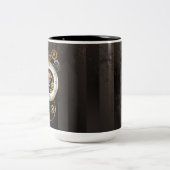 Steampunk-Dials mit Dragonfly Zweifarbige Tasse (Mittel)