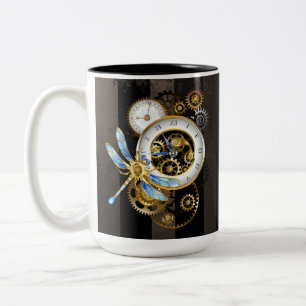 Steampunk-Dials mit Dragonfly Zweifarbige Tasse