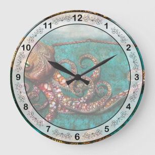 Steampunk - Die Geschichte des Kraken Große Wanduhr