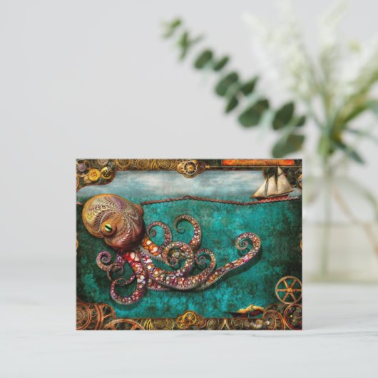 Steampunk - die Geschichte des Kraken Postkarte (Stehend Vorderseite)