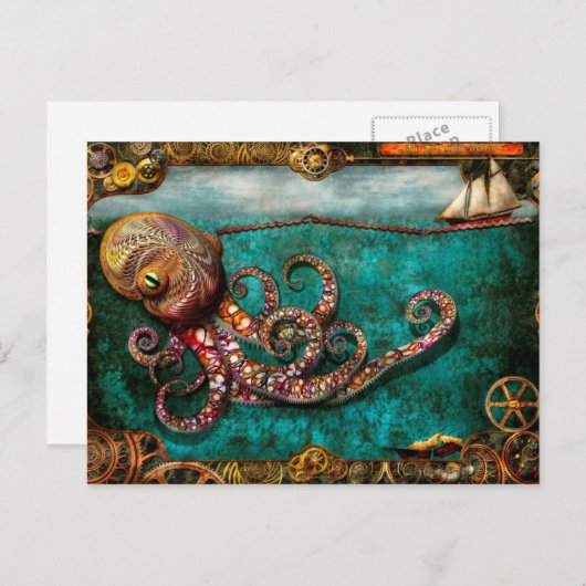 Steampunk - die Geschichte des Kraken Postkarte (Vorne/Hinten)