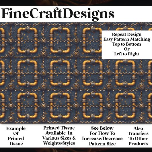Steampunk Dieselpunk Rohrmuster Muster BM7 Decoupa Seidenpapier