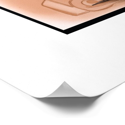 Steampunk Dino Drink Coffee Art Poster (Ecke)