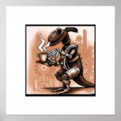 Steampunk Dino Drink Coffee Art Poster (Vorne)