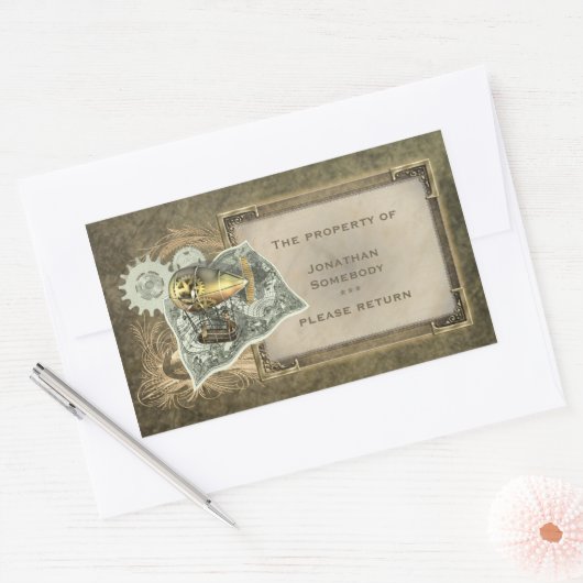 Steampunk Dirigible Air Tour Buchzeichen Stickers (Umschlag)