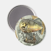 Steampunk Dirigible Air Tour Magnet (Vorderseite/Rückseite)