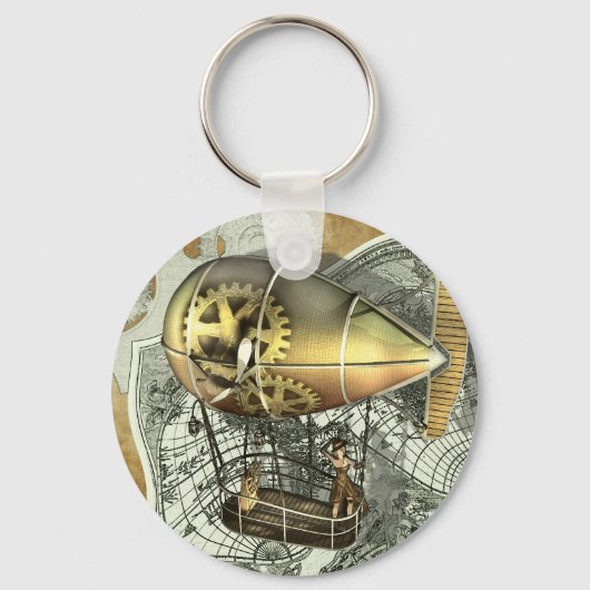 Steampunk Dirigible Air Tour Schlüsselanhänger (Vorderseite)