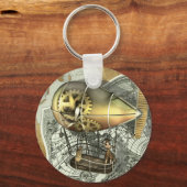 Steampunk Dirigible Air Tour Schlüsselanhänger (Vorderseite)