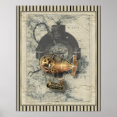 Steampunk Dirigible Balloon Ride Poster (Vorne)