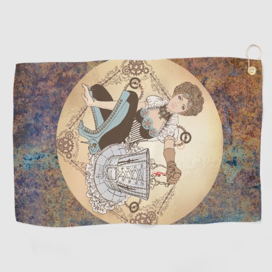 Steampunk Disk Golf Towel Golfhandtuch (Horizontal)