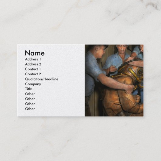 Steampunk - Diver - Eine Last von meinen Schultern Visitenkarte (Vorderseite)