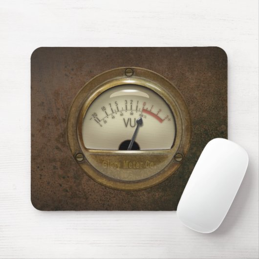 Steampunk DJ Toningenieur VU-Meter Mousemat Mousepad (Mit Mouse)