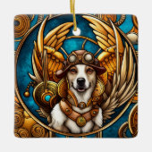 Steampunk Dog mit Flügeln Keramikornament (Vorderseite)