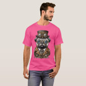 Steampunk Dog Mops Art T-Shirt (Vorne ganz)