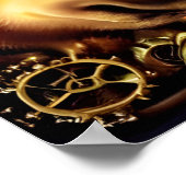 Steampunk Dog Portrait Poster (Ecke)